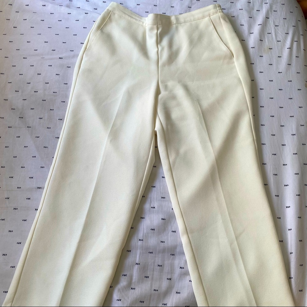 White straight leg pants